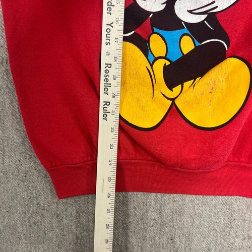 Vintage Mickey Mouse Sweatshirt Mens Medium Red 1990s Disney - Picture 6 of 7