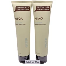2x AHAVA DeadSea Water Mineral Hand Cream Special Jumbo Size 5.1oz/150ml each
