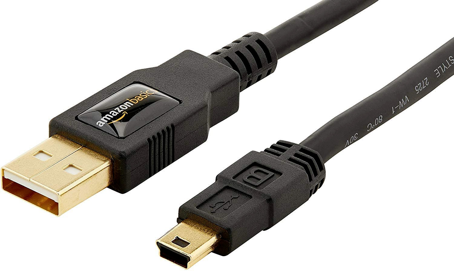 Amazon Basics USB 2.0 Charger Cable - A-Male to Mini-B Cord: 3 Feet / 0.9 Meters