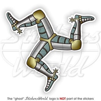 x4 Stickers 50mm Vinyle Autocollants ISLE of MAN /Île de Man TT Courses Royaume-Uni MANX Triskellion