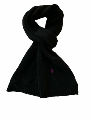 Ralph Lauren Women's Plush Shaggy Scarf, Black, One Size