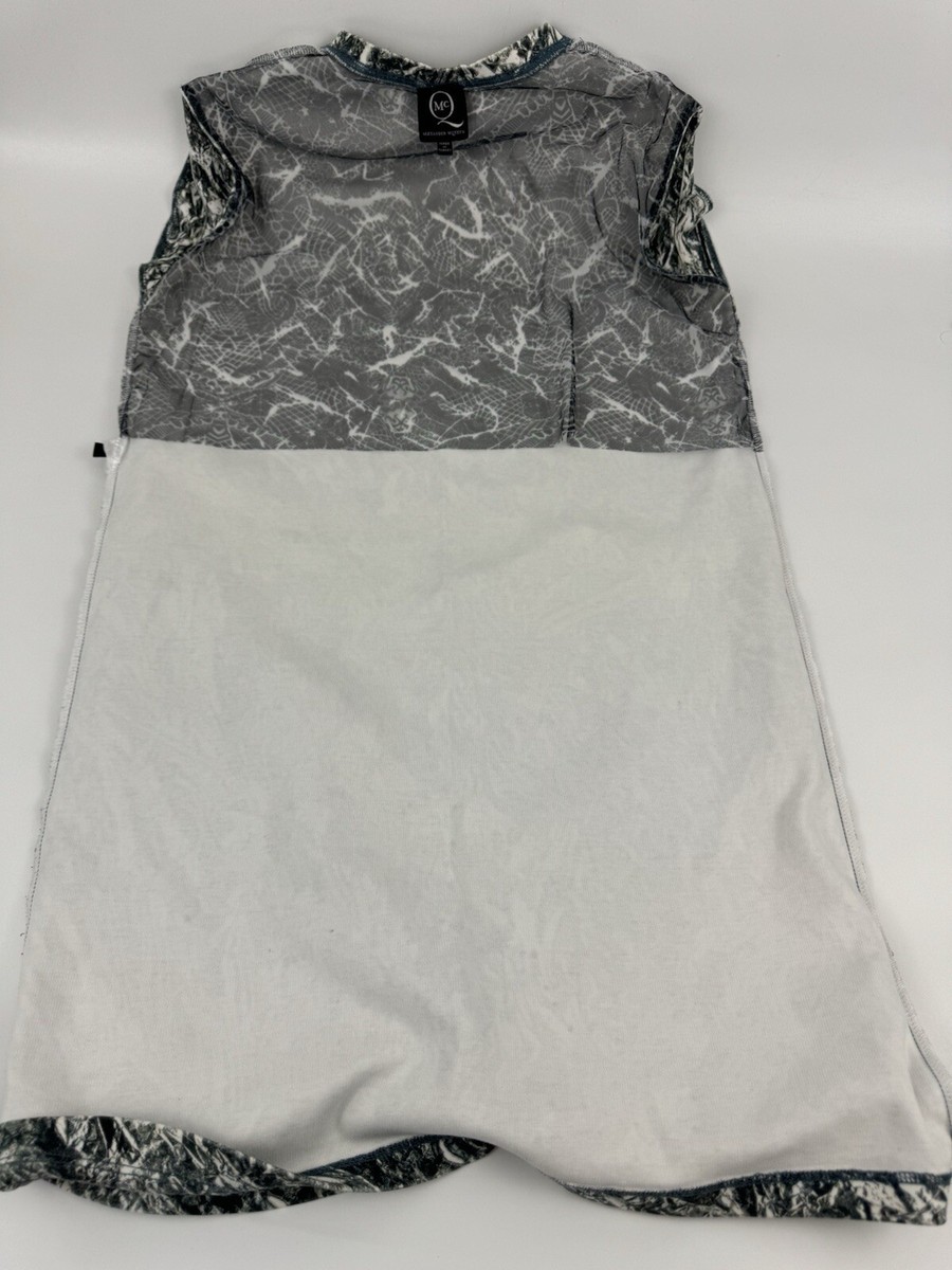 McQ by Alexander McQueen Sleeveless Shift Dress Sz XS Silver Foil Printed  Women | eBay