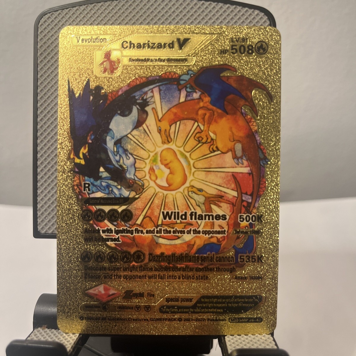 Charziard V HP 508 Pokémon GOLD FAN ART DISPLAY CARD | eBay