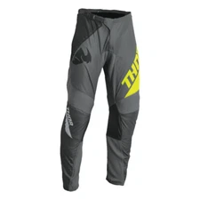 Thor Sector Edge Gray and Acid Green MX Off Road Pants Youth Sizes 18 - 28