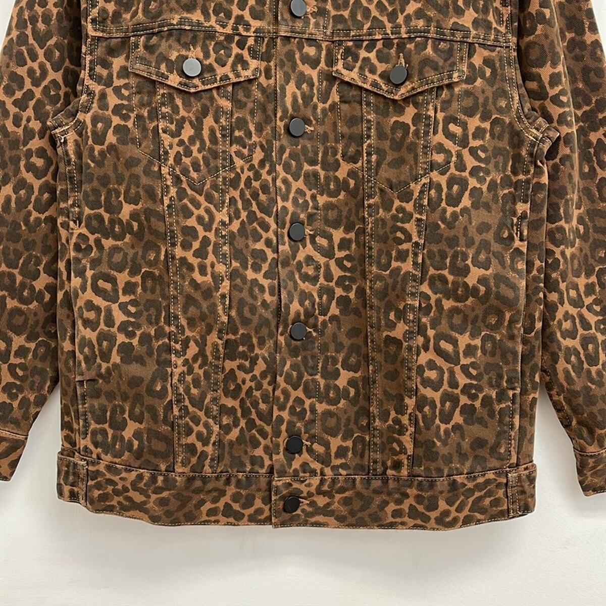 Alexander Wang Daze Leopard Denim Jacket Animal Print Alexander Wang Daze Leopard Denim Jacket Animal Print