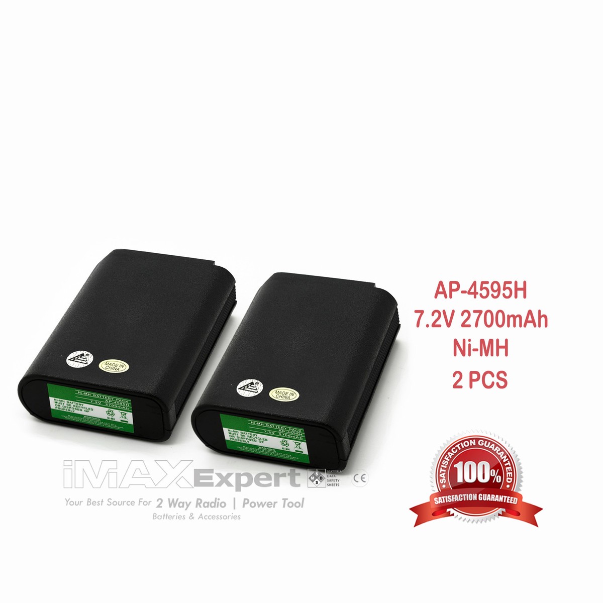 2x 7.2V 2700mAh NiMh Battery for Motorola NTN4593 NTN4594