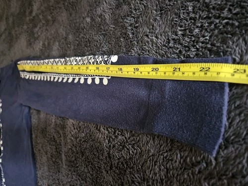 Women's J.Crew cardigan size Small navy blue button up embroidery stretchy 343 - Picture 7 of 10