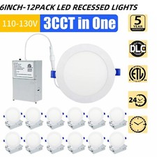12 Pack 6 Inch 3CCT Ultra-Thin LED Recessed Ceiling Light with Junction Box Best