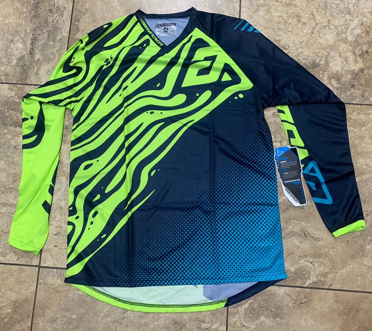 Answer Racing BMX Green & Teal Long Sleeve Jersey XL | eBay