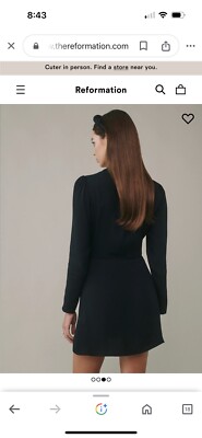 reformation black long sleeve mini dress Reformation