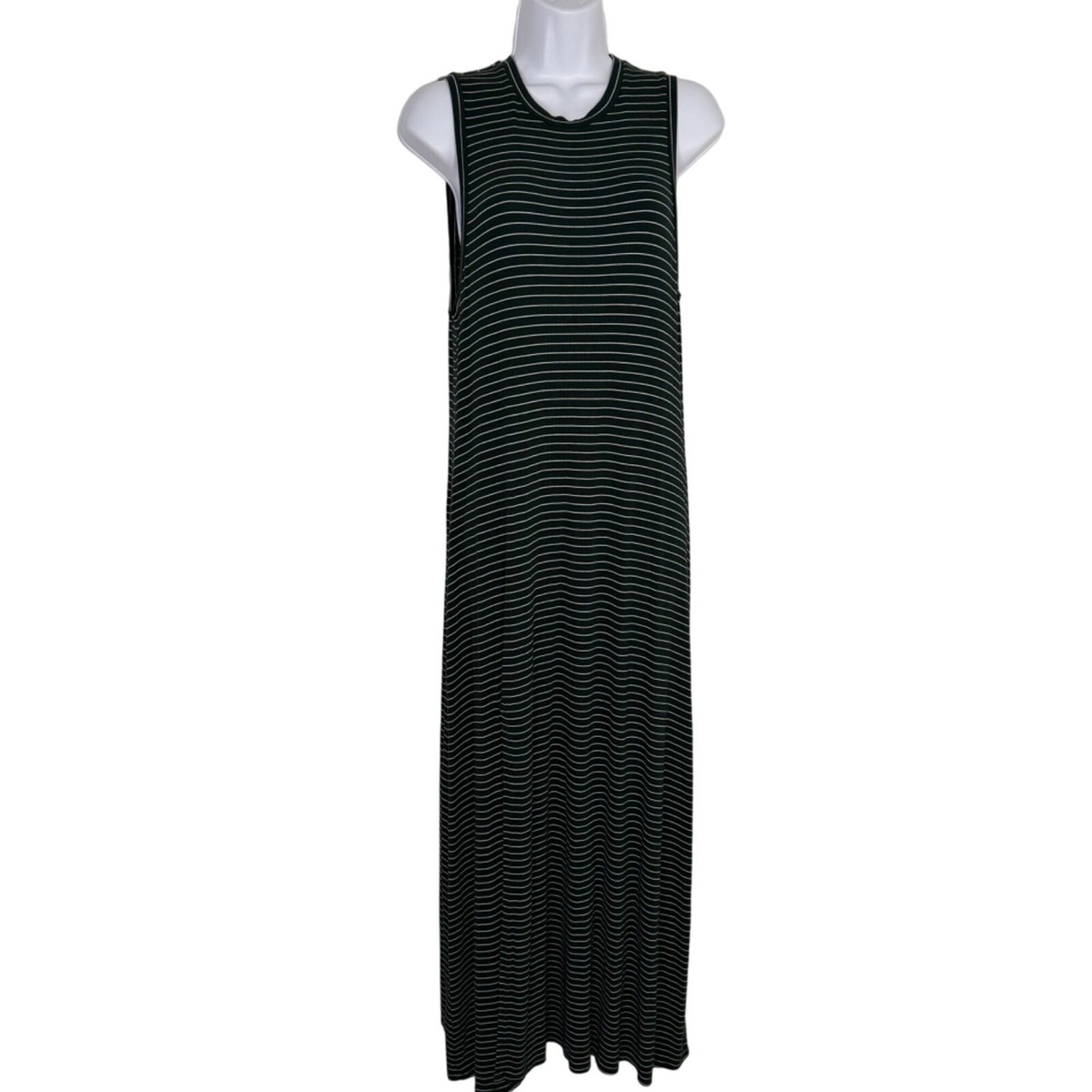 NSR Dark Green White Striped Ribbed Sleeveless T Shirt Maxi Dress Size Small EUC | eBay NSR Dark Green White Striped Ribbed Sleeveless T Shirt Maxi Dress Size Small EUC | eBay