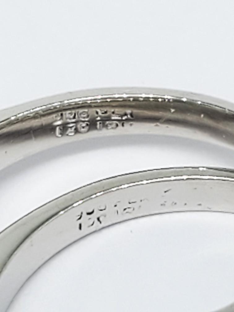 900 Solid Platinum/10% Iridium Diamond Wedding Ri… - image 5