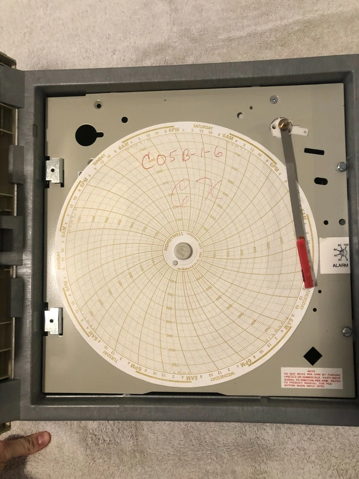 Blue M Honeywell AR15BNN2121 Chart Recorder 120V PEN 1 RECORD 7DAY - Image 2 of 4