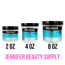 MIA SECRET CLEAR ACRYLIC POWDER 2 OZ 4 OZ 8 O...