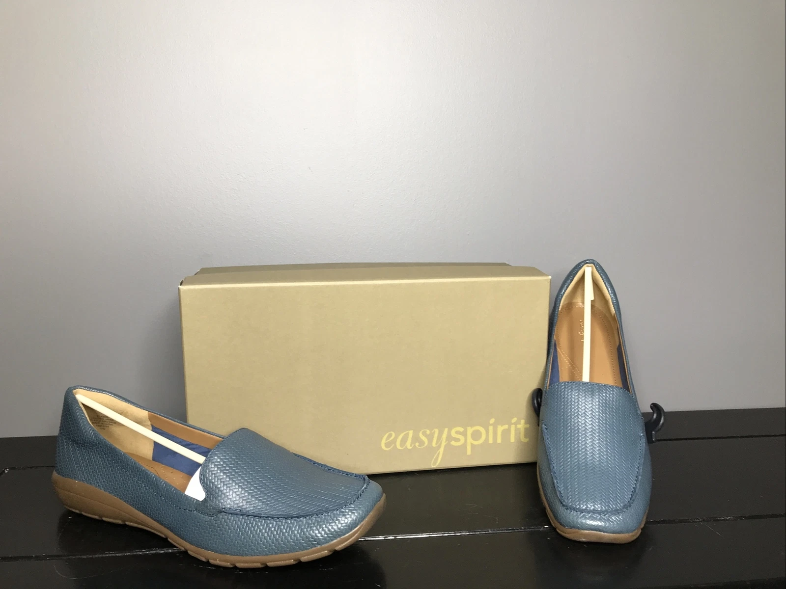 NEW BALANCE Scarpe mocassini Easy Spirit donna Abide in pelle blu navy larghe 11