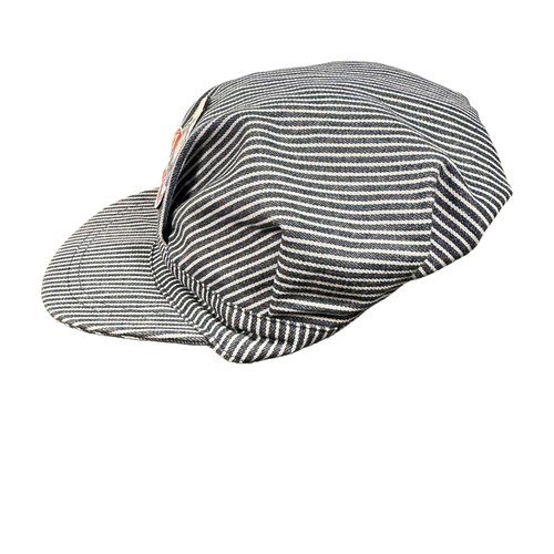 Thomas The Train Cartoon Conductor Hat Kids Blue & White Stripe Elastic Back - Picture 7 of 10