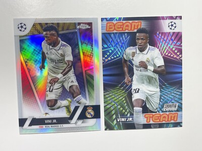 Vinicius Junior 2 Case Hit Hero + Beam Team Topps Chrome Teal Madrid Vini Jr