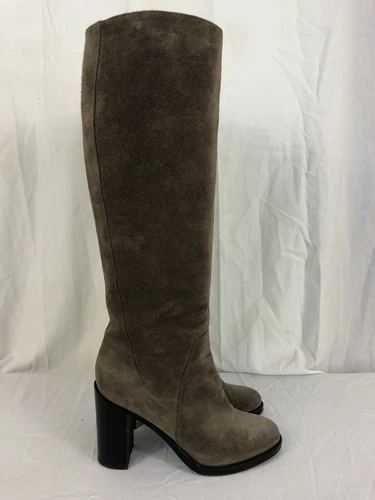 EUC Aquatalia Barrett US 8 Beige Weatherproof Suede Tall Boots $695 BX