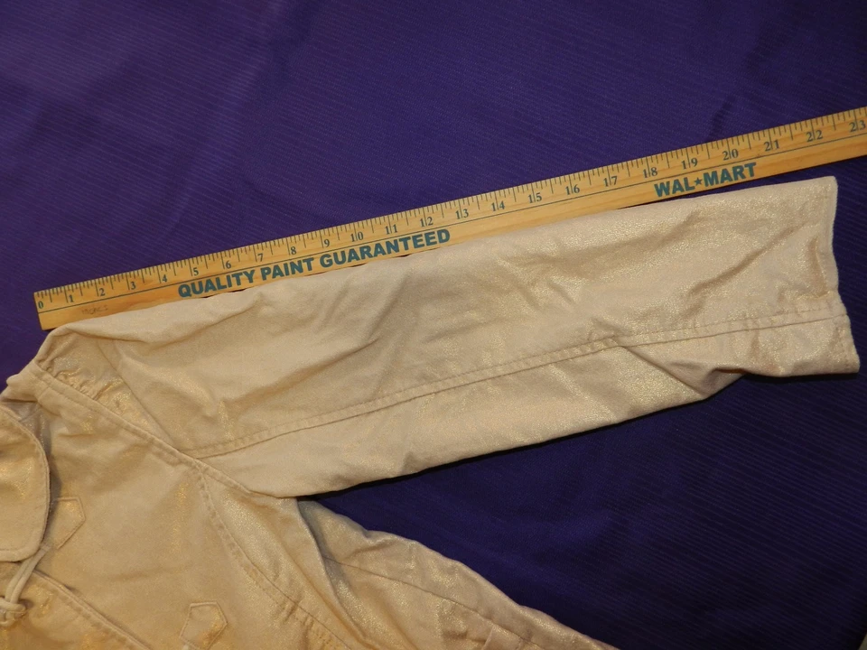 Chaqueta Niñas GYMBOREE Grande 10 12 Dorado Brillante Palanca Abrigo (tt29) Foto 4 de 4
