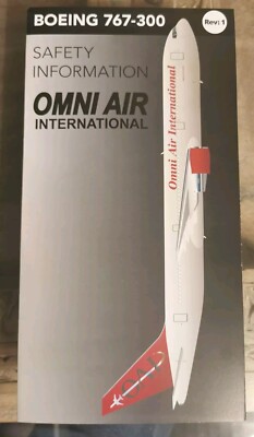 Safety Card Omni Air International Boeing 767-300 REV 1 schwarz