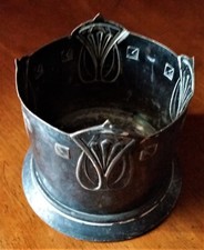 JUGENDSTIL FLASCHENHALTER AUS METALL VERSILBERT UM 1900