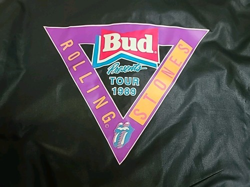 Vintage Rolling Stones Tour Jacket Authentic 1989 XL SWINGSTER BUDWEISER Promo - 第 1/5 張圖片