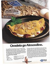 Blue Diamond 1979, The Almond People, The Incredible Comestible Egg anuncio impreso vintage