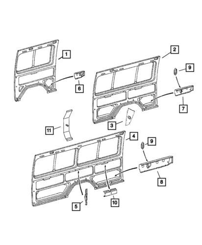 Soporte de panel trasero para Dodge Sprinter 2500 2003-2006 (N/P 5121739AA)