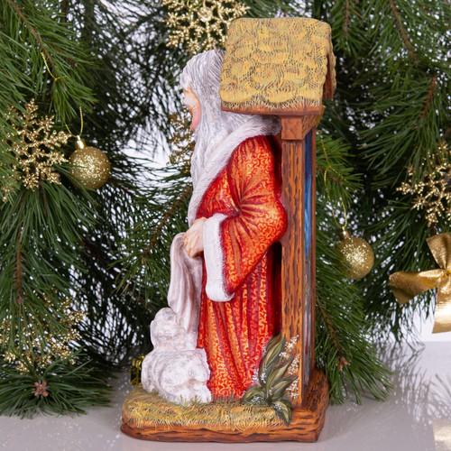 Hand carved wooden Santa Claus figurine Nativity Scene Exclusive Christmas gift - Picture 5 of 12