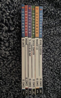 Superman TPB Lot Vol 1-6 DC Comics President Lex Luthor Return To Krypton OOP