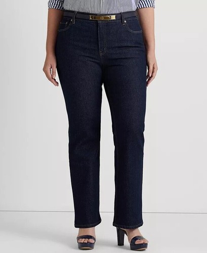 Pantalones de mezclilla para mujer Lauren Ralph Lauren talla grande de altura lavado B4 HP - Imagen 13 de 16