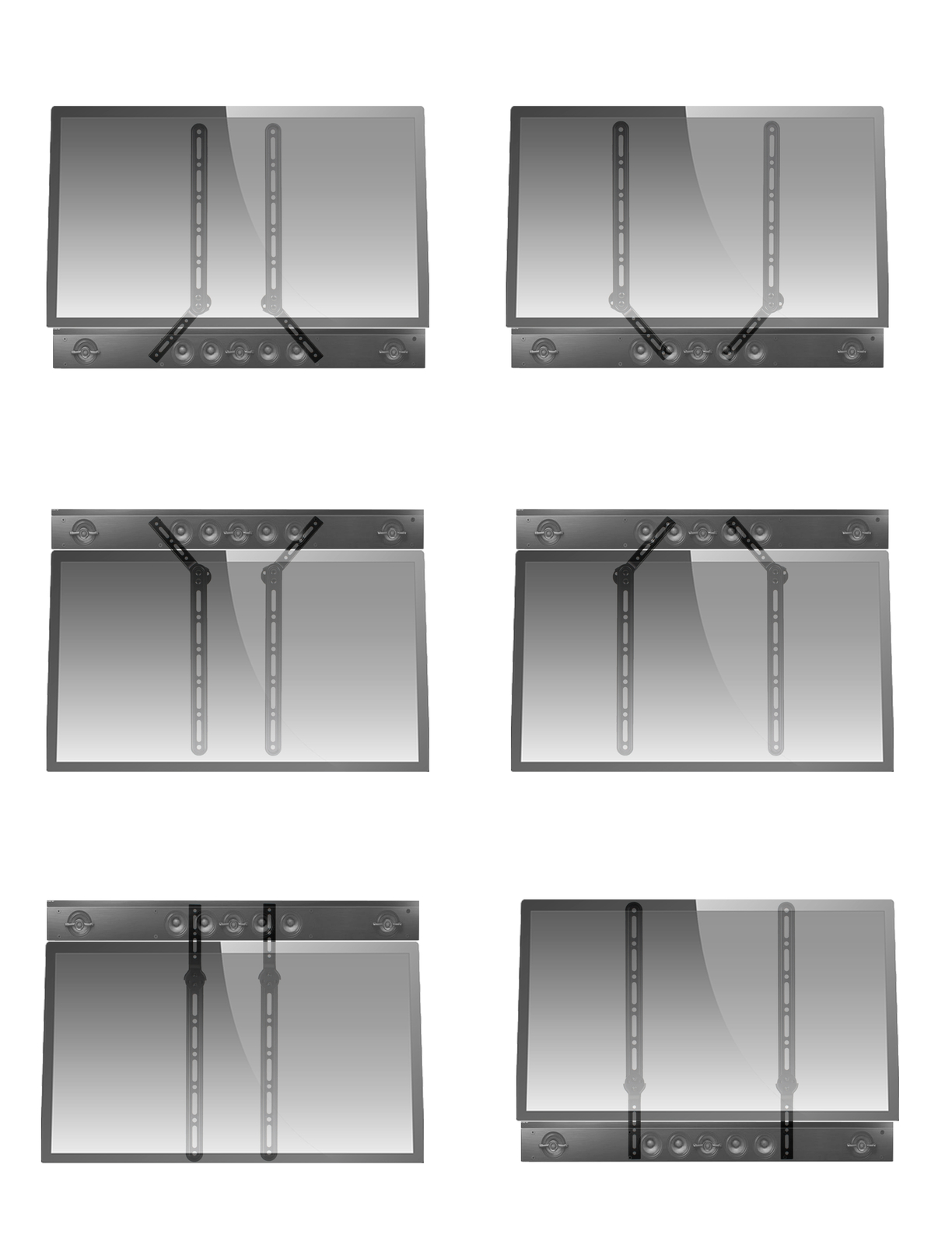 VIVO Manual Flat Ceiling TV Mount with Soundbar Bracket | For 23" to 55" Screens