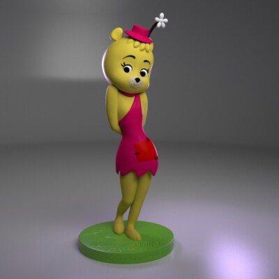 UNPAINTED Hillbilly Bears Flora Rugg 3d Printed Model Kit 5'' Tall