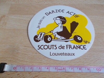 Autocollant Scouts De France Vintage, Carton Et Papier, état Neuf