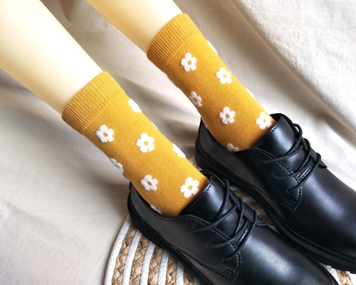 Mujeres Calcetines de media pantorrilla Estampado Floral Calcetines Informales Calcetines de Algodón para Mujeres Niñas - Imagen 5 de 14