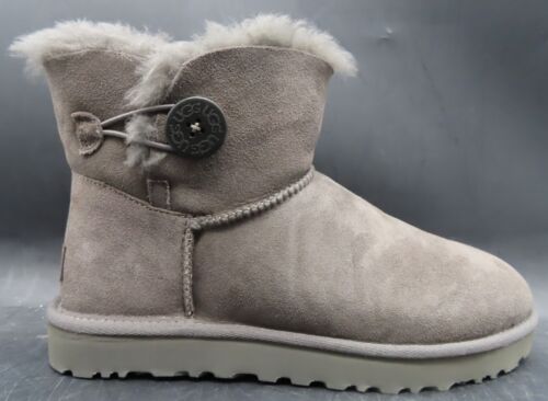 UGG Mini Bailey Button II Women's Boots, Grey, Size 8 (1016422) - Photo 1/11