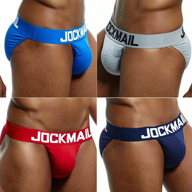 JOCKMAIL Men's Cotton Briefs Sexy High Cut Sport Panties Low-waist Underwear