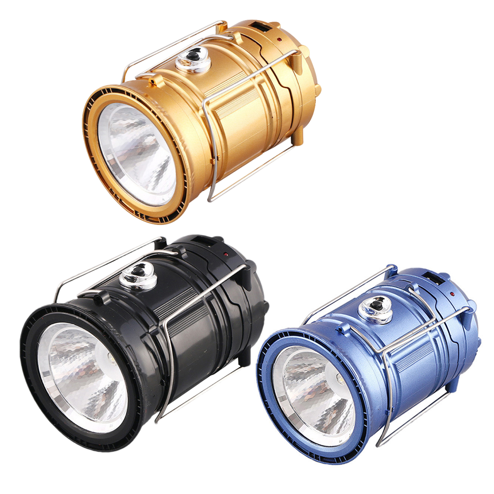 Solar Portable Lantern Light LED Rechargeable Camping Outdoor Tent Hiking Lamp