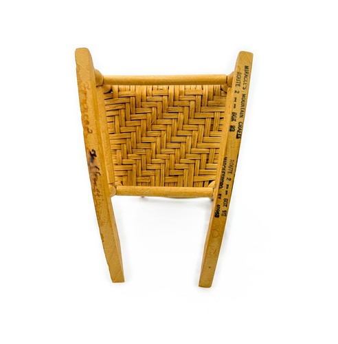 Vintage Miracle's Mountain Crafts USA Hand Carved/Caned Mini Wood Rocking Chair - Picture 15 of 19