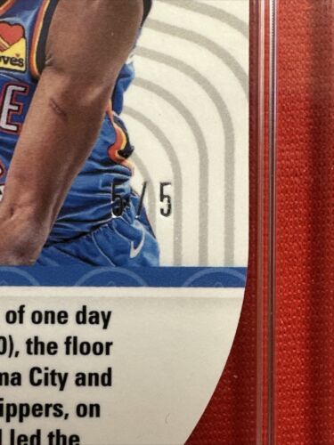2019-20 Obsidian Atomic Electric Etch Red /5 Shai Gilgeous Alexander GMA Gem 10 - Picture 3 of 3