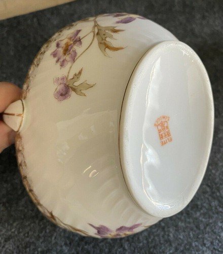 Vintage LIMOGES ELITE signed Handled Basket Shaped Candy or Trinket Dish Floral - Picture 11 of 12