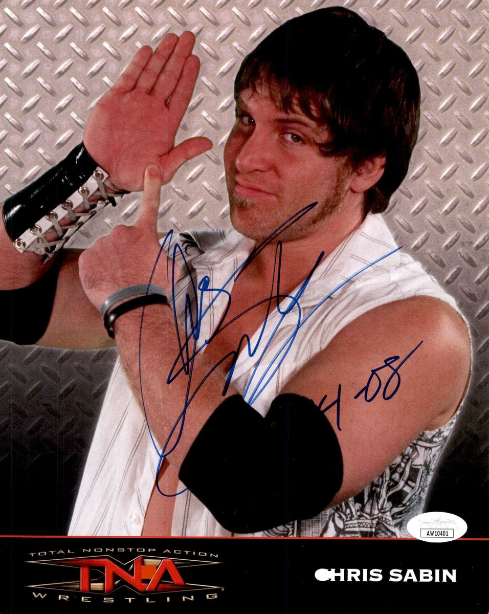 Chris Sabin Signed TNA Promo 8x10 Photo #2 Motor City Machine Guns WWE JSA  COA