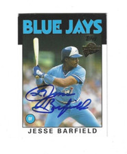 Signed Autographed JESSE BARFIELD Toronto Blue Jays 1986 2004 Topps Card #126