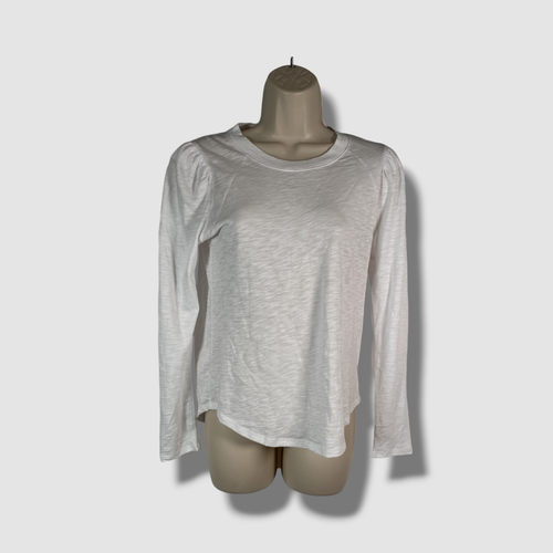 Veronica Beard Jeans Women's White Long Sleeve Mason T-Shirt Top Size S