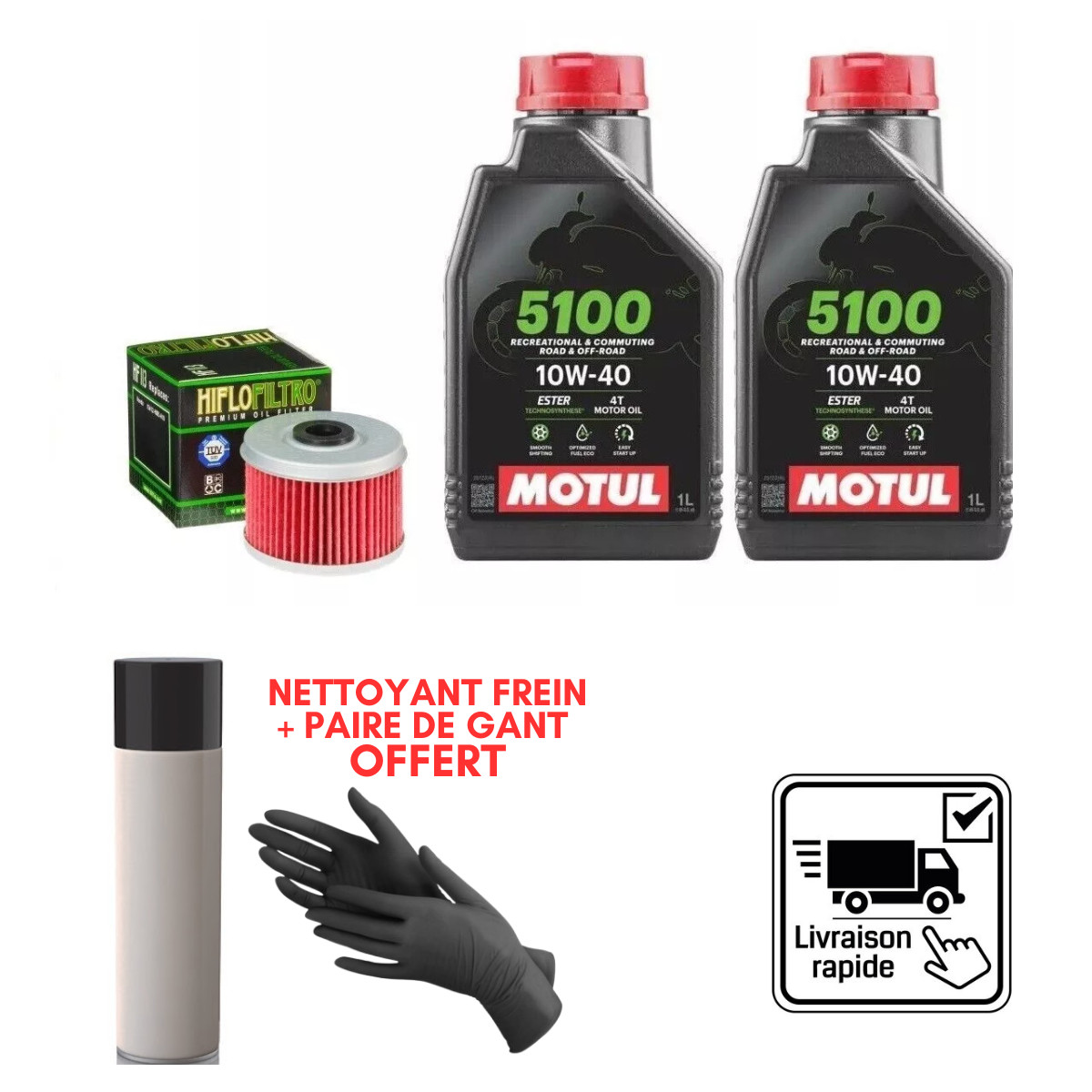 Kit vidange Suzuki UC 125 Epicuro pour stopper l'usure moteur avec Motul 5100