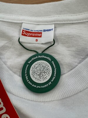 Supreme x Comme Des Garcons White Logo Graphic Crew Long