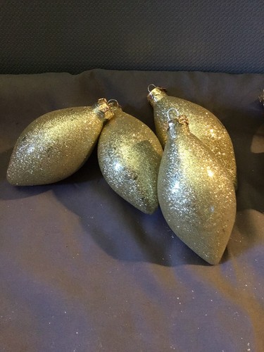 Bulk Mixed Lot 24 Vtg Glass Xmas Tree Ornaments Gold & Red Midcentury Retro - Picture 11 of 14