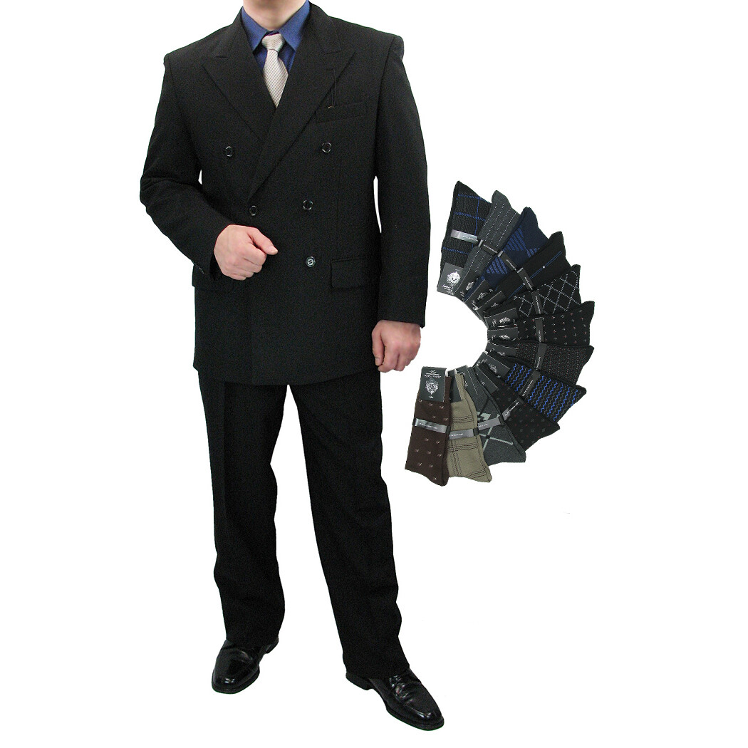 スーツ 50's style shadow double check suit 22-50-092EL Double-breasted Gray Check Suit – NovaraFashion