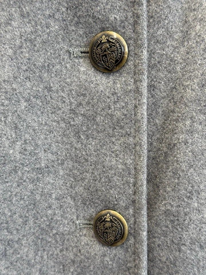 Tommy Hilfiger Mujer Talla 8 Gris Mezcla Lana Chaqueta 3 Botones Guisante Abrigo Foto 4 de 4