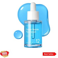 Copper Peptide Face Serum, Anti-Aging with Copper Tripeptide, GHK-Cu, 12 Mult...
